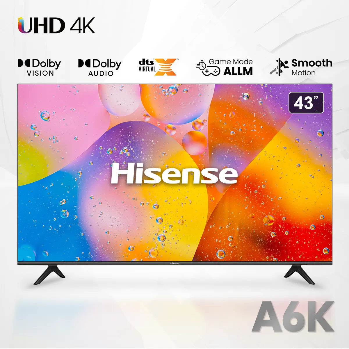 🔥43 Inch 4K TV HISENSE 2023 Edition | MODEL: A6K 4K UHD Smart TV | Instalment or Full Payment Available | 3 Years Local Warranty🔥